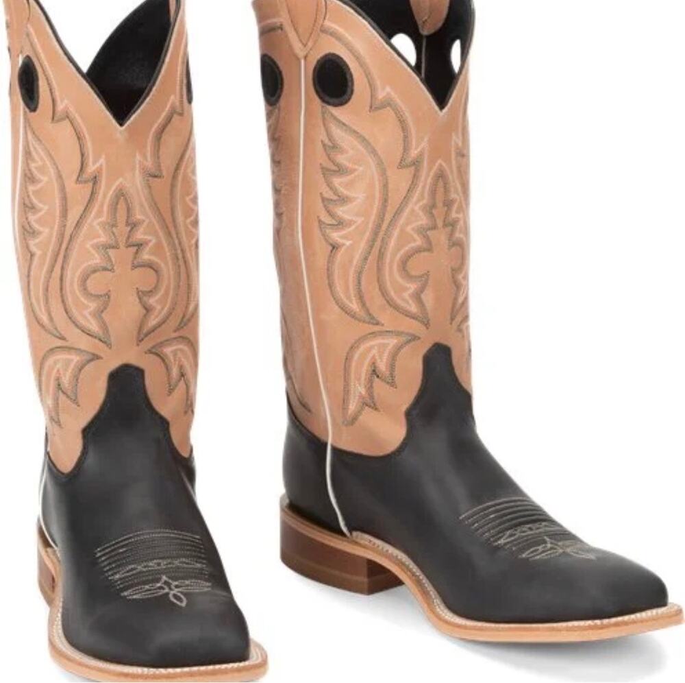Justin br303 Stillwater Brown Black Boots Tan Black Men's 9.5